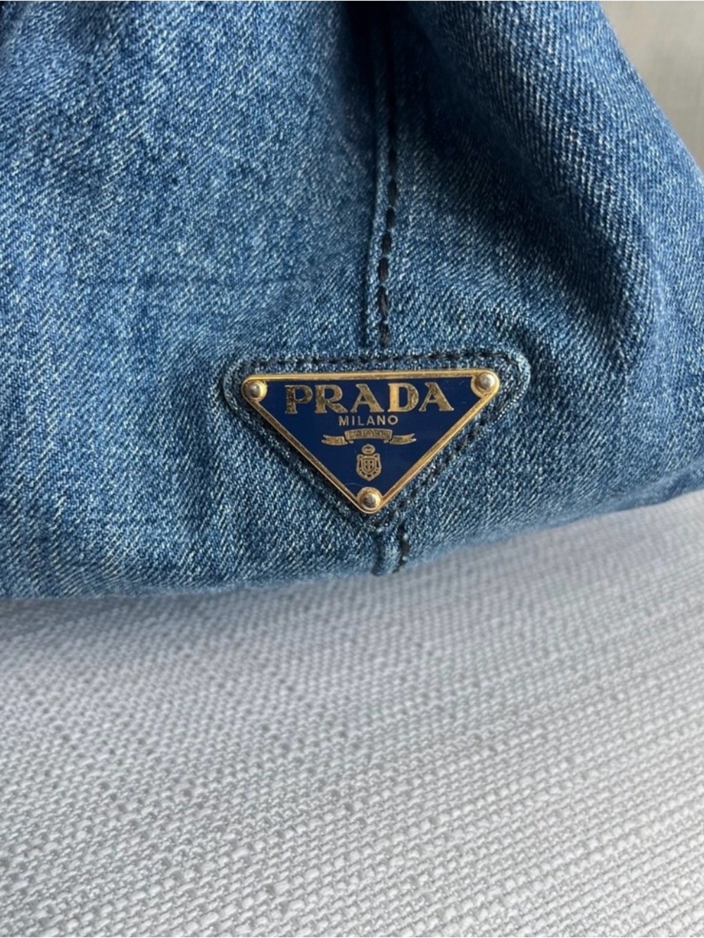 PRADA Blue Denim Structured
Canapa Tote - Picture 3 of 12